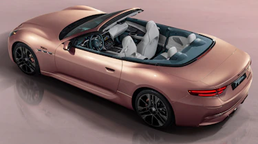 Maserati GranCabrio Folgore overhead with the roof down