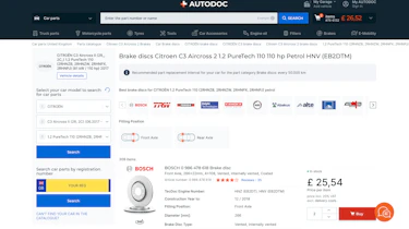 Best car part websites 2025 - Autodoc Screenshot