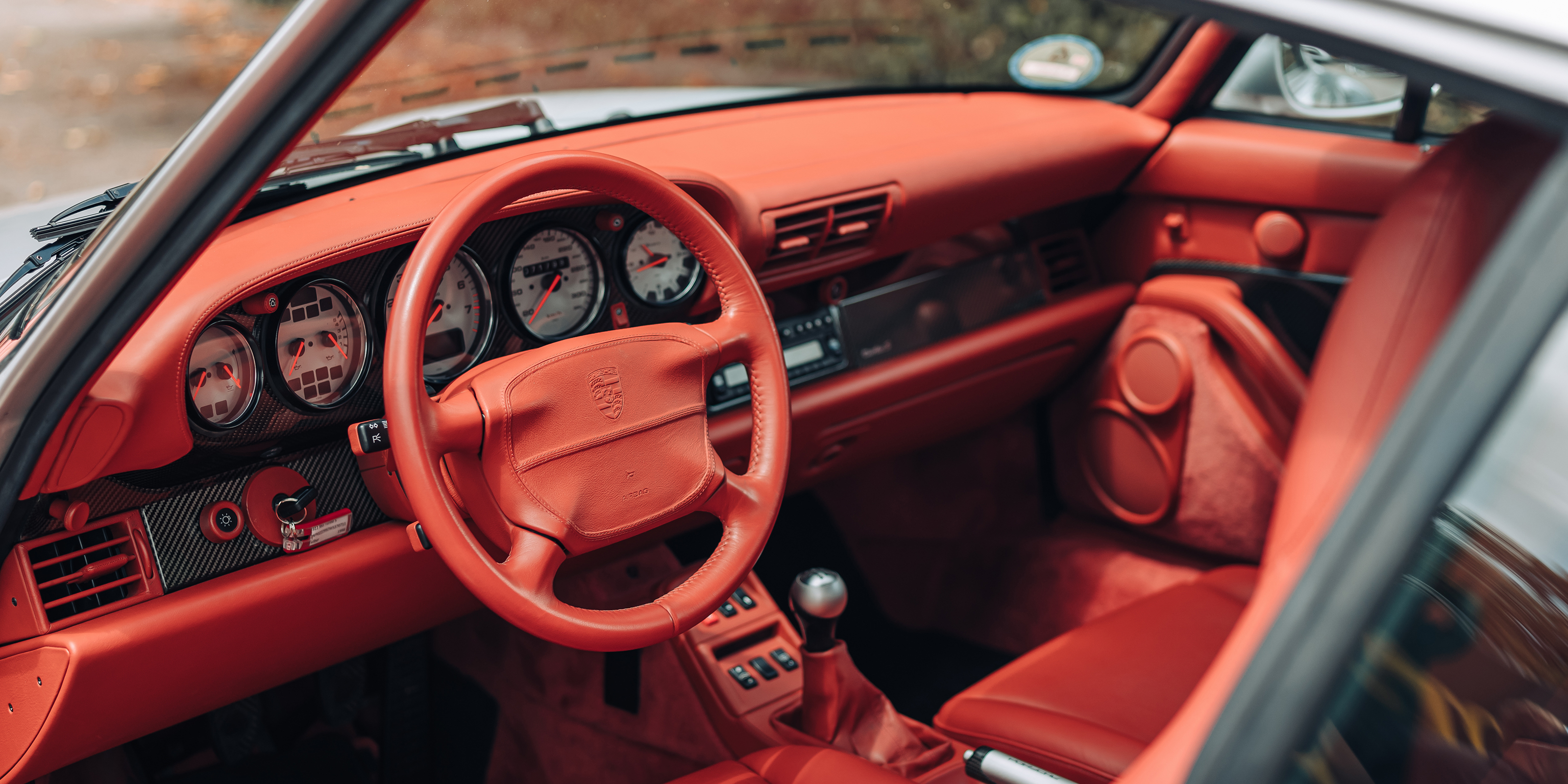 Porsche 993 Turbo S red leather interior