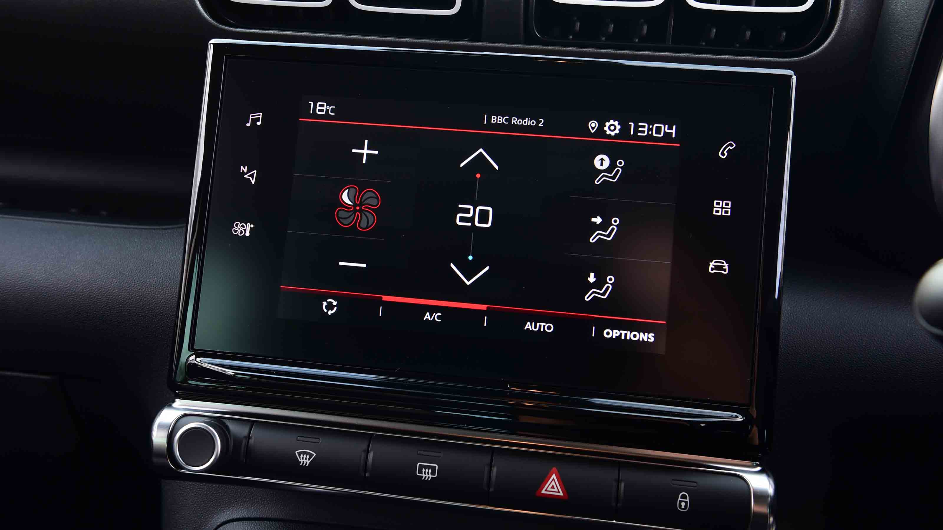 Citroen C3 Aircross You! - climate control screen