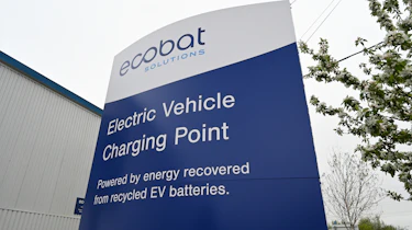 Battery recycling process - Ecobat facility sign