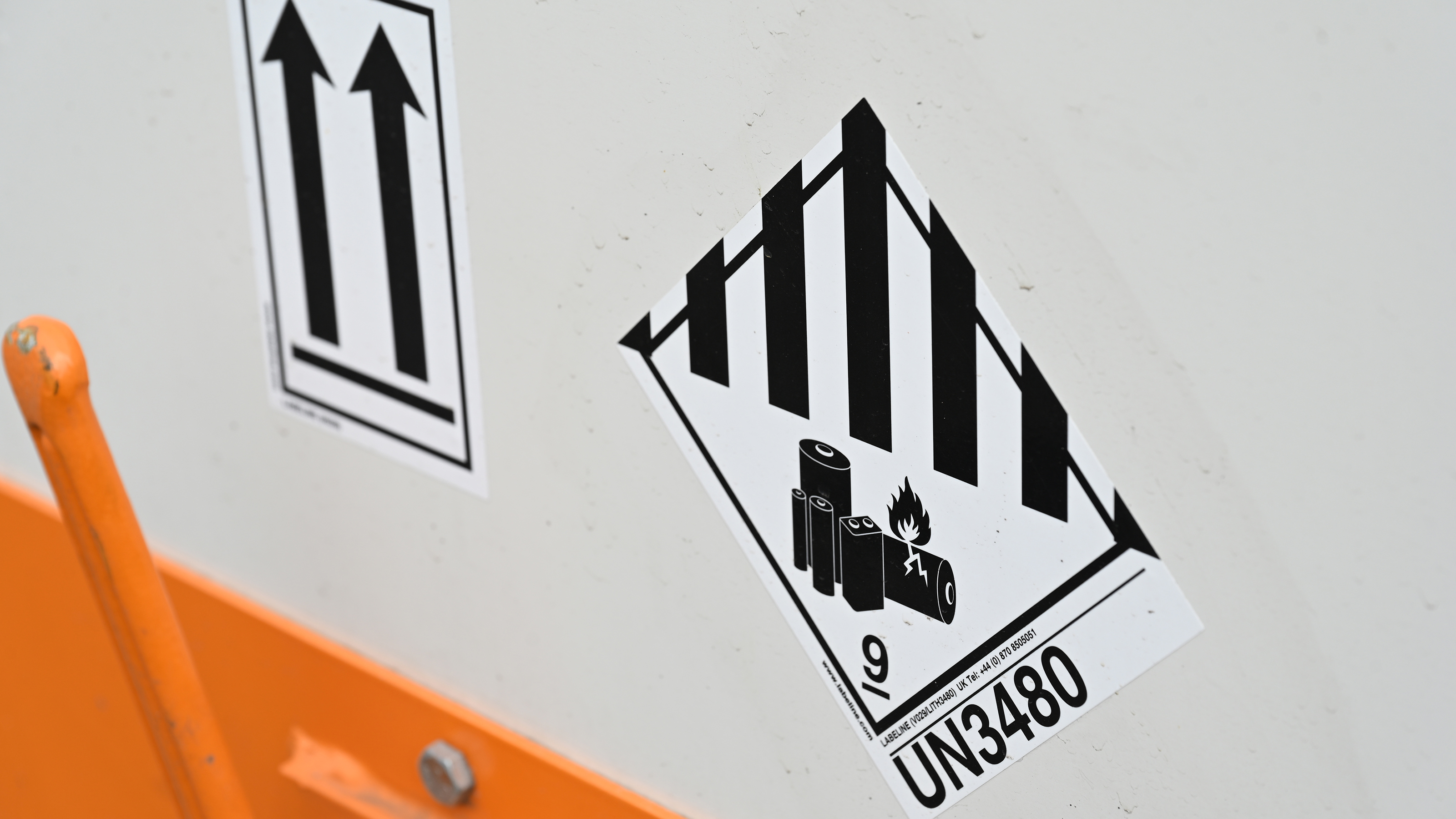 Battery recycling process - warning symbol