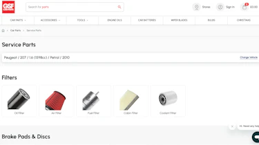 Best car part websites 2025 - GSF Screenshot