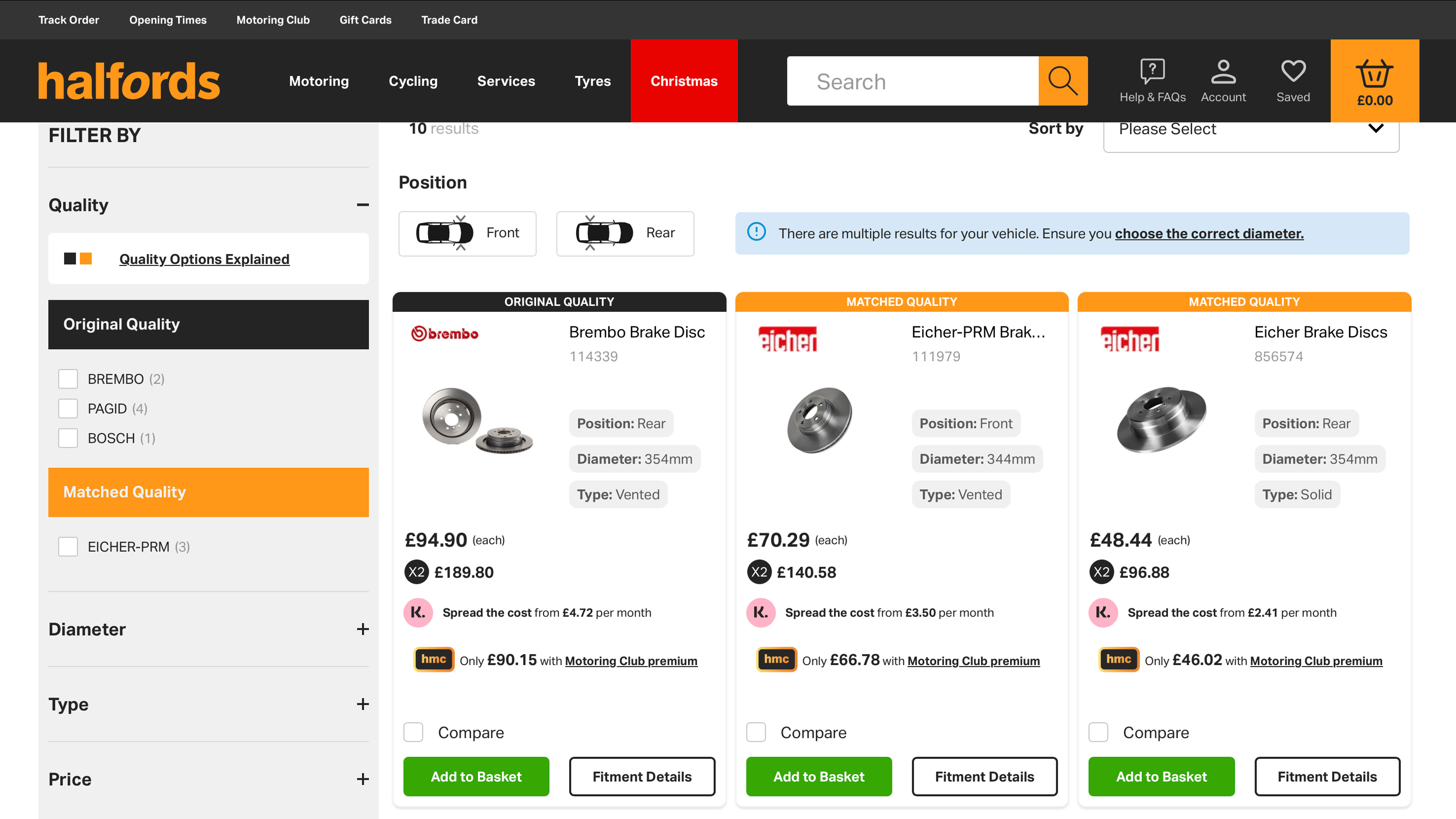  Best car part websites 2025 - Halfords Screenshot