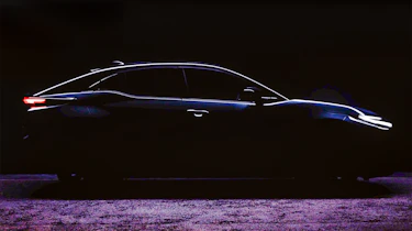 Teaser image of Toyota's upcoming electric SUV