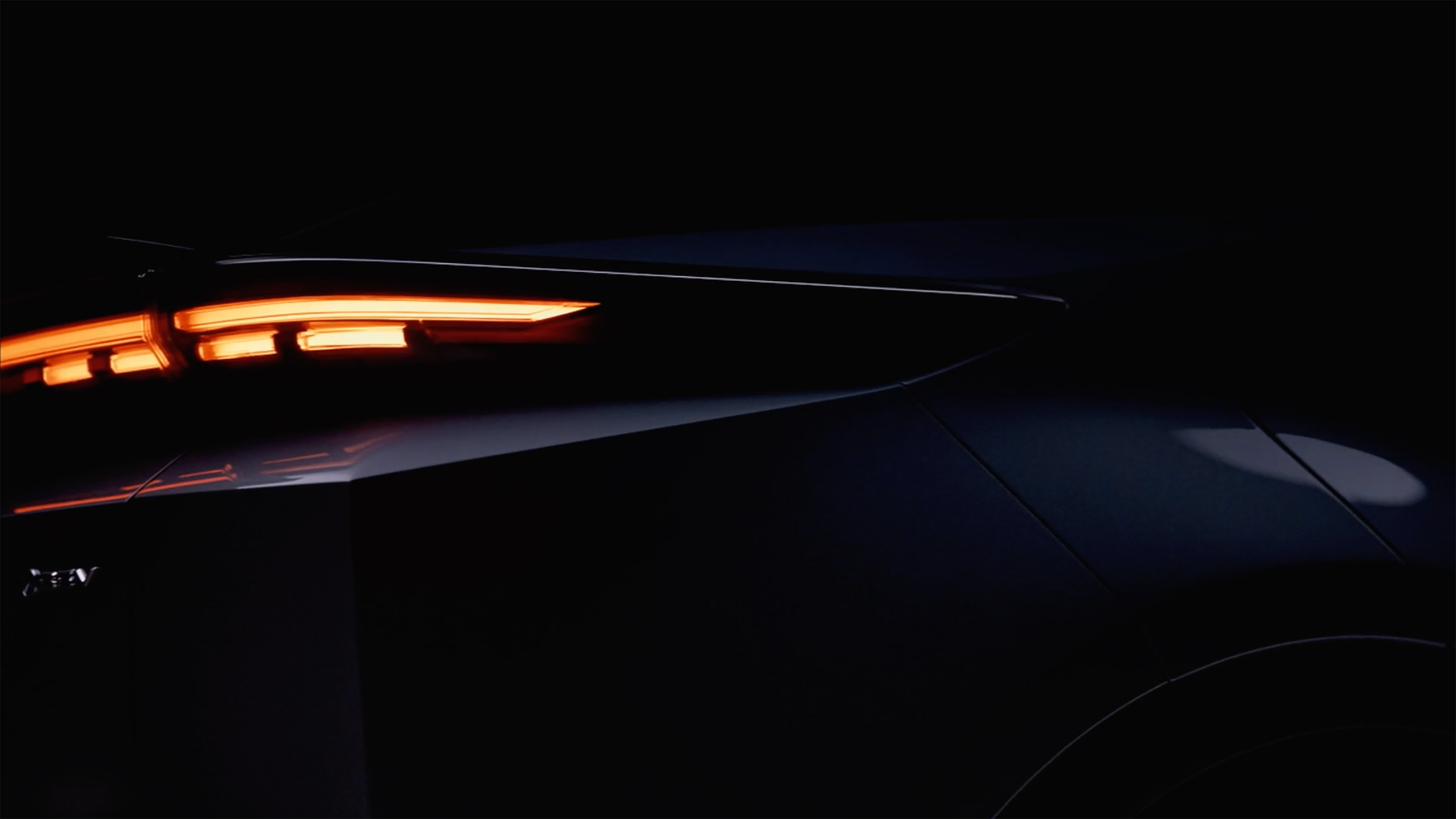 Teaser image of Toyota's upcoming electric SUV - rear tail light