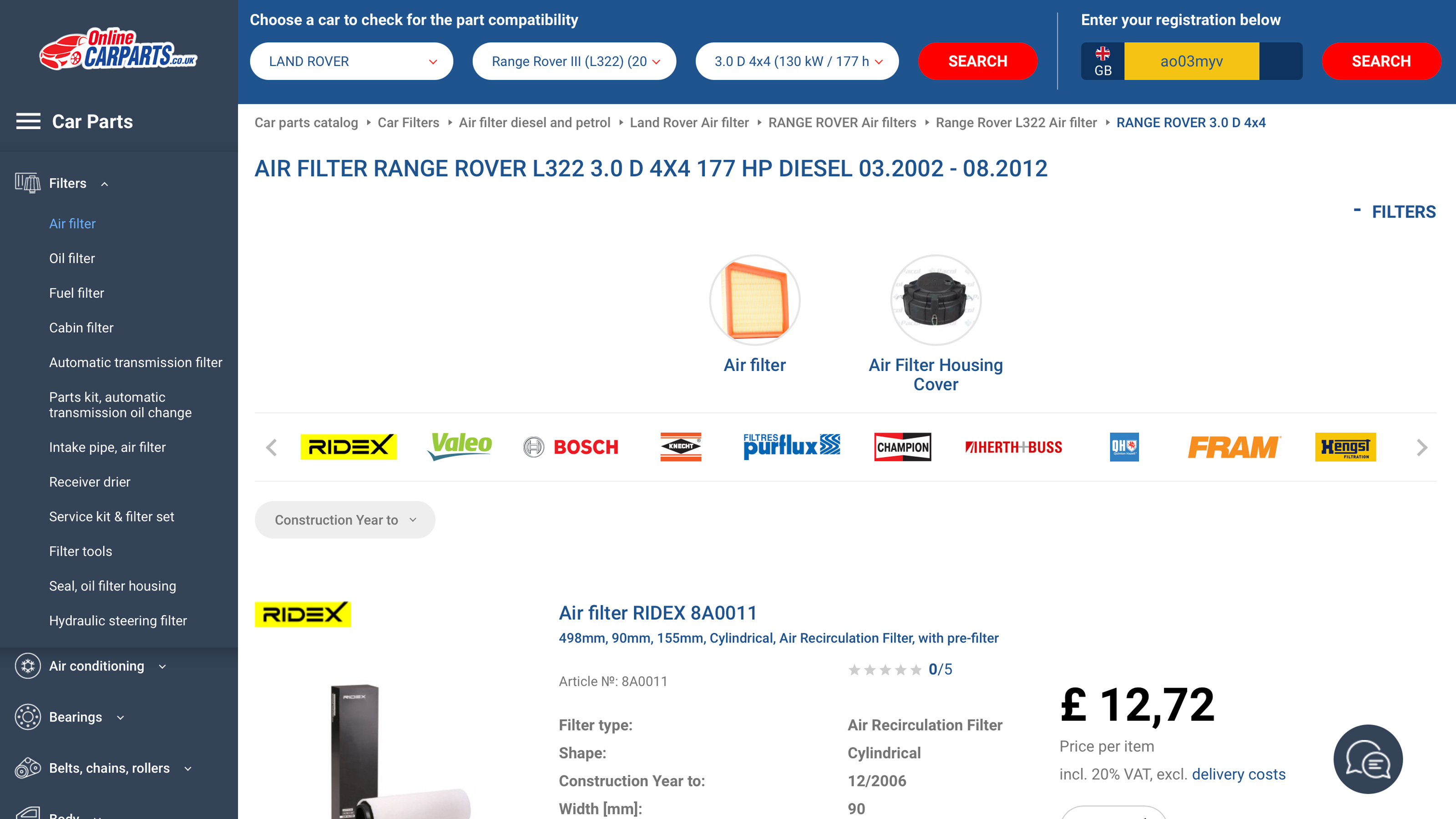  Best car part websites 2025 - Online Car Parts Screenshot