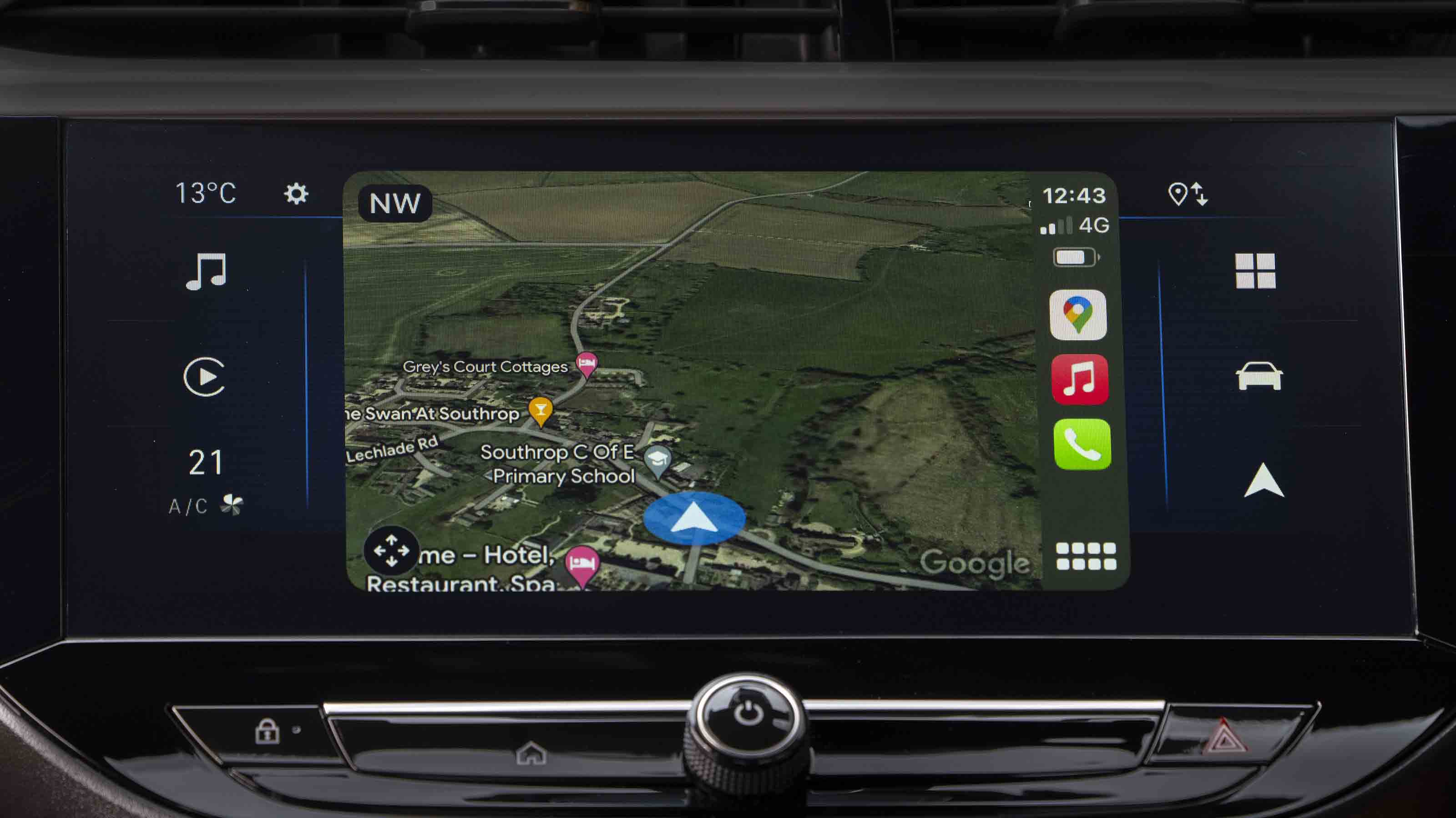 Vauxhall Corsa 1.2 Turbo GS sat-nav on infotainment screen