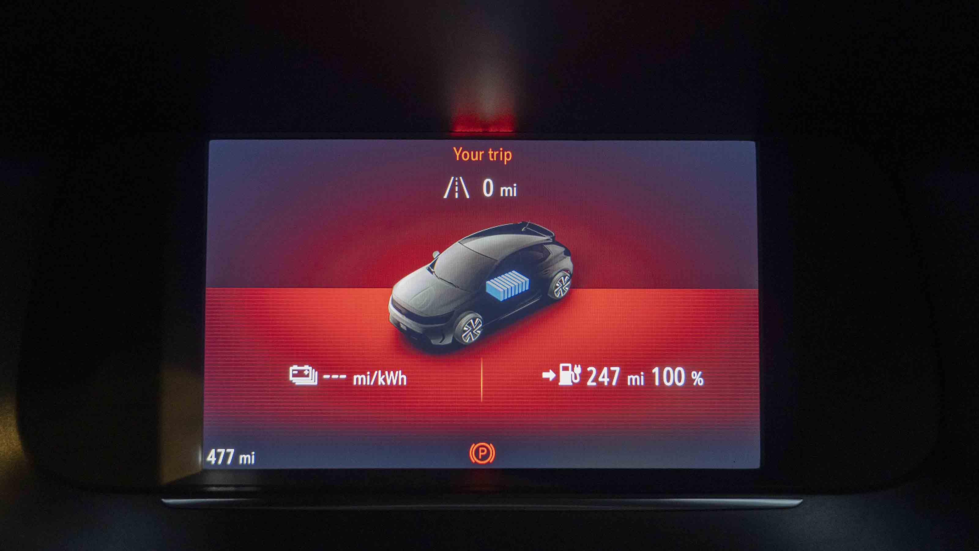 Vauxhall Corsa Electric digital instrument cluster