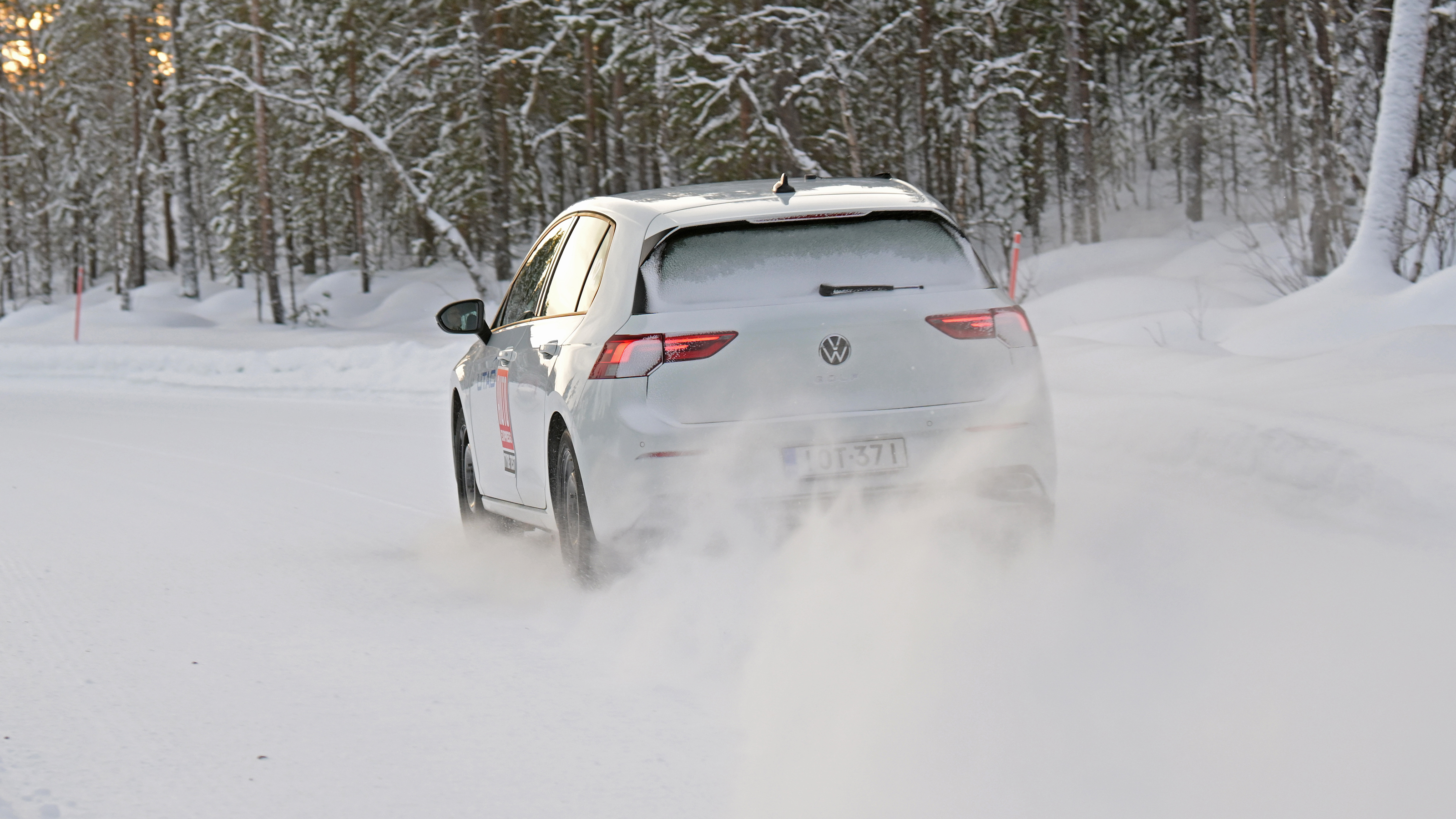 VW Golf in snow - rear 