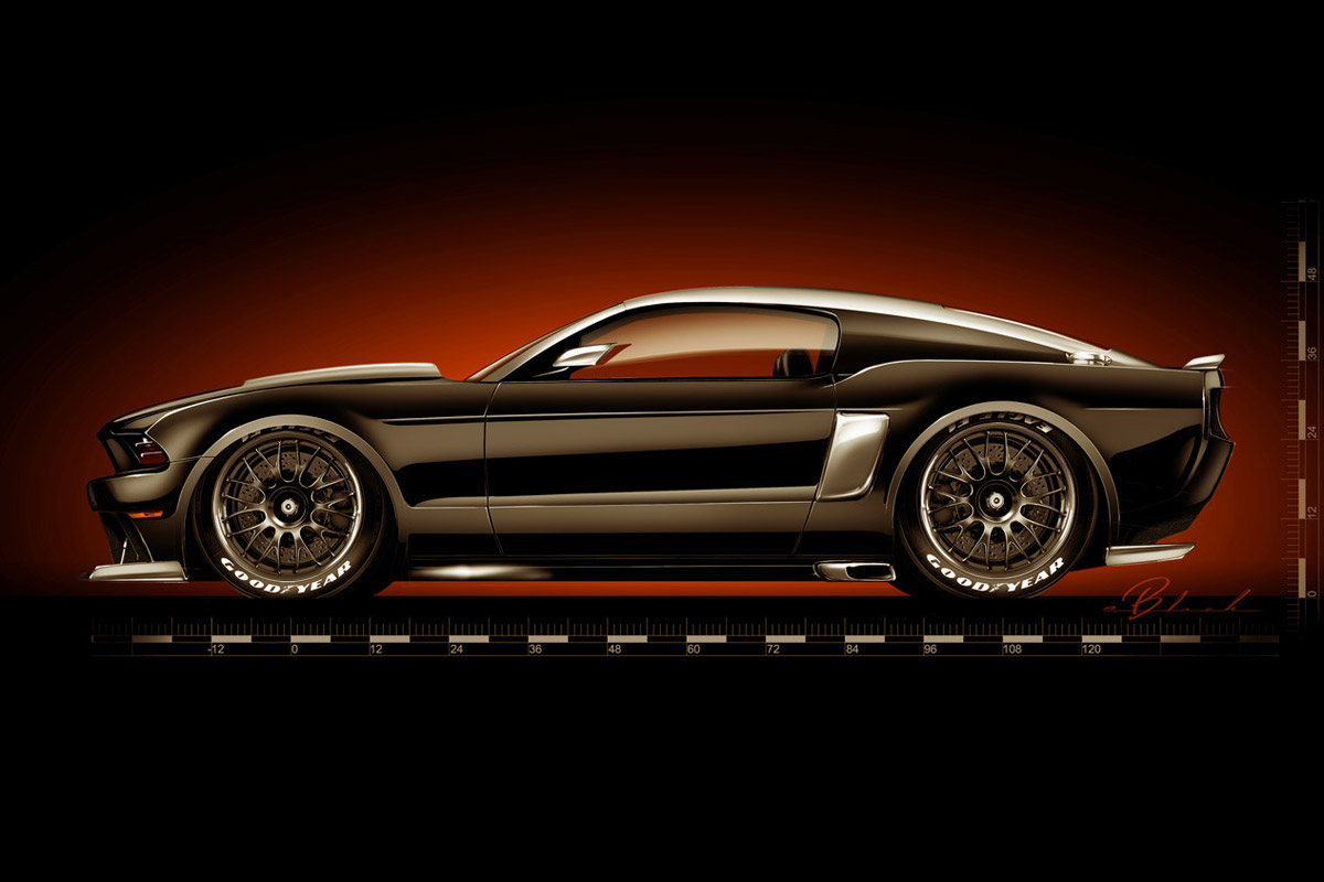 750bhp Ford Mustang modified by Hollywood Hot Rod. It features a highly tuned engine and a new roof.  