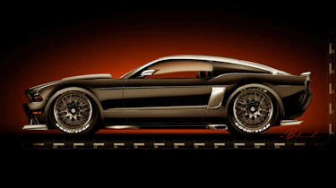750bhp Ford Mustang modified by Hollywood Hot Rod. It features a highly tuned engine and a new roof.