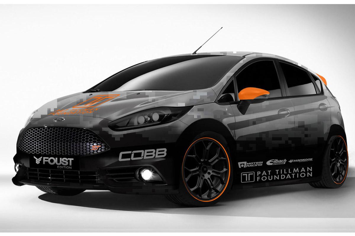 Ford Fiesta ST by Cobb and Tanner Foust Racing. It's design is inspired by the military, with digital camouflage paintwork.  