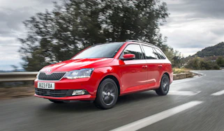 red skoda fabia