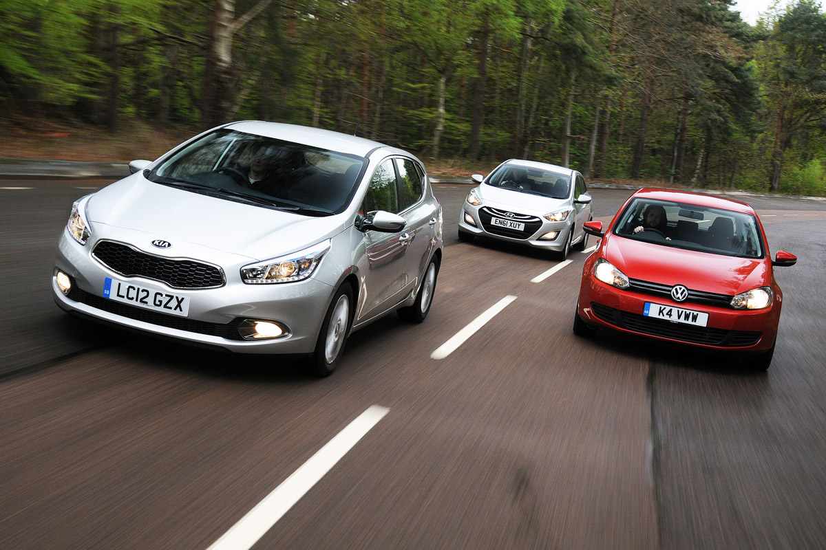Kia Cee'd vs Hyundai i30 and VW Golf