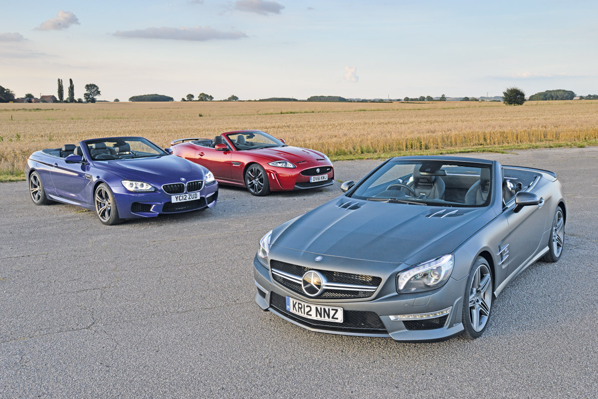 BMW M6 Convertible vs Jaguar XKR-S and Mercedes SL 63 AMG