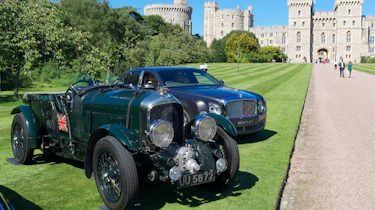 1929 Bentley 4 1/2 litre on display alongside new Bentley Mulsanne