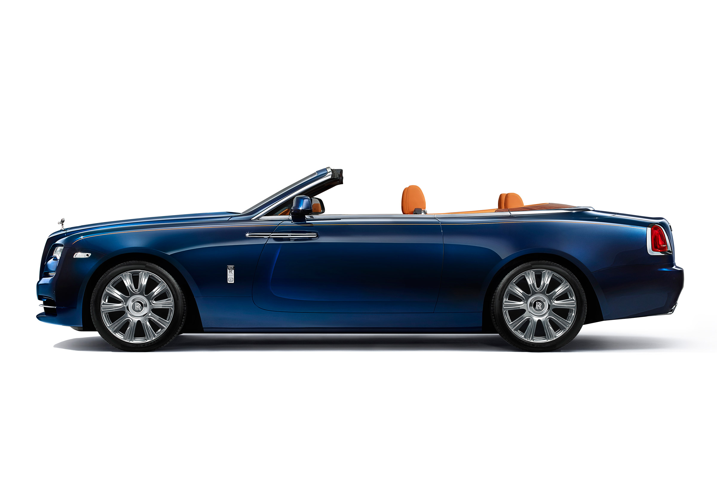 Rolls-Royce Dawn convertible side shot roof down
