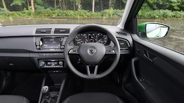 Skoda Fabia green dashboard