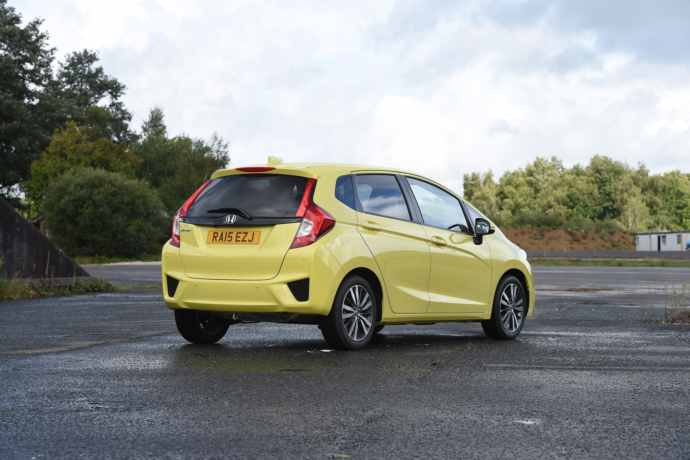 Honda Jazz yellow rear quarter