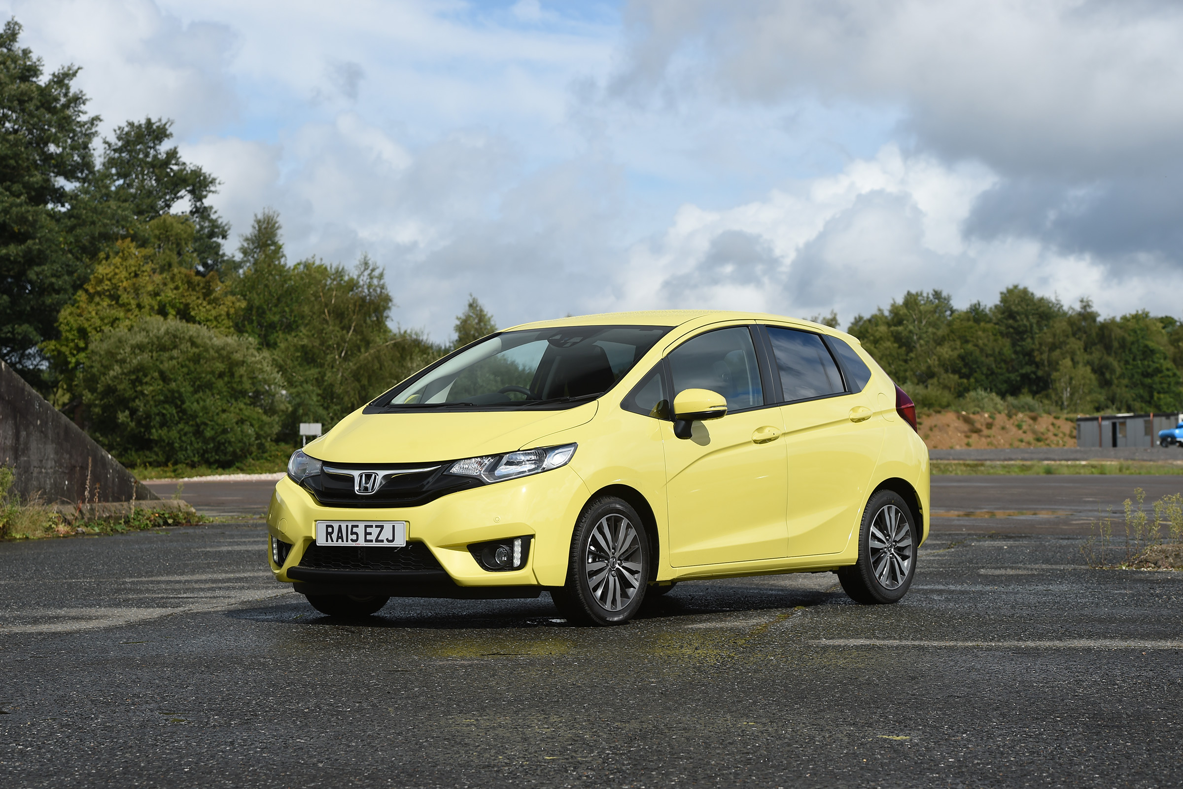 Honda Jazz yellow front quarter