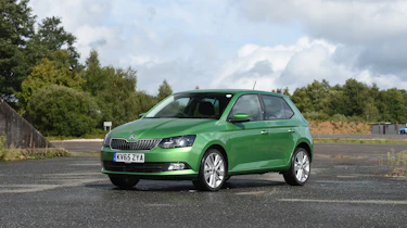 Skoda Fabia green front quarter