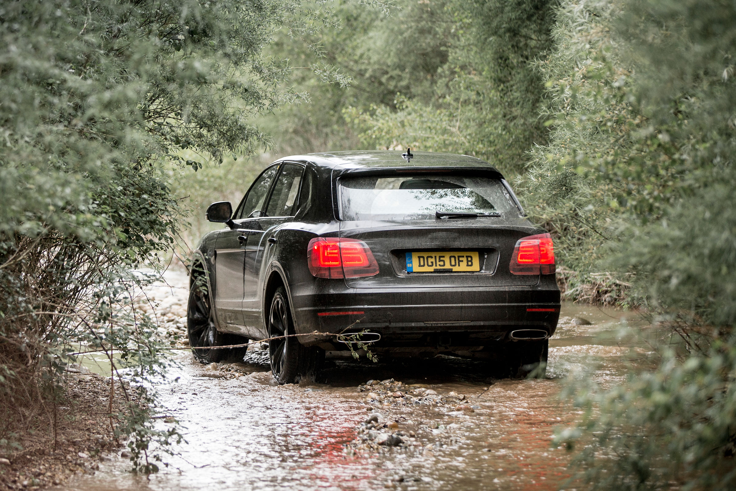 Bentley Bentayga prototype first drive - rear water