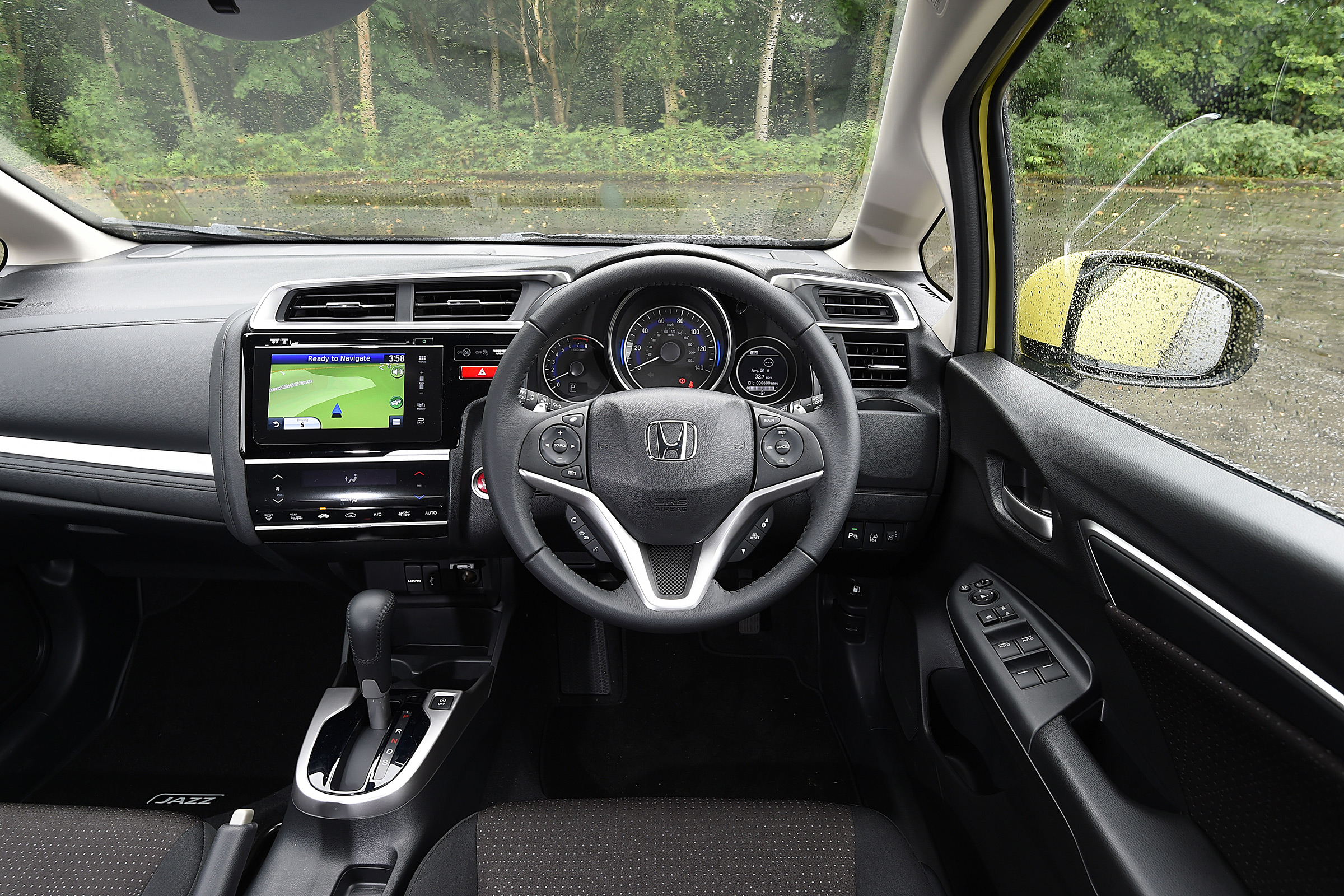 Honda Jazz yellow dashboard