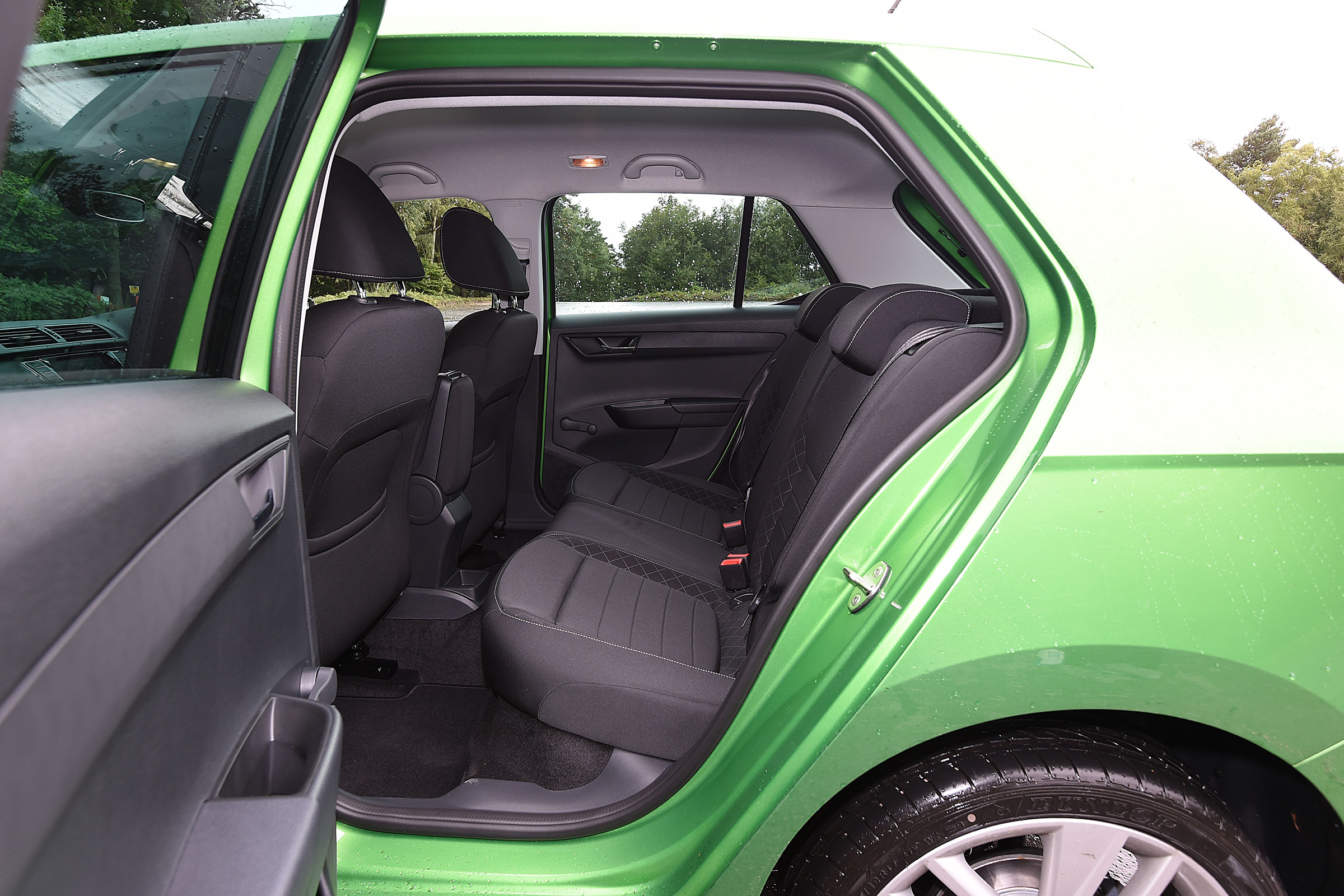 Skoda Fabia green rear seats