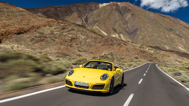 Porsche 911 Carrera S Cabriolet front tracking long