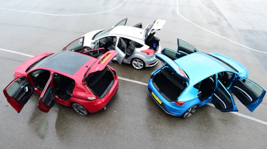 Peugeot 308 GTi vs Ford Focus ST Mountune vs SEAT Leon Cupra practicality