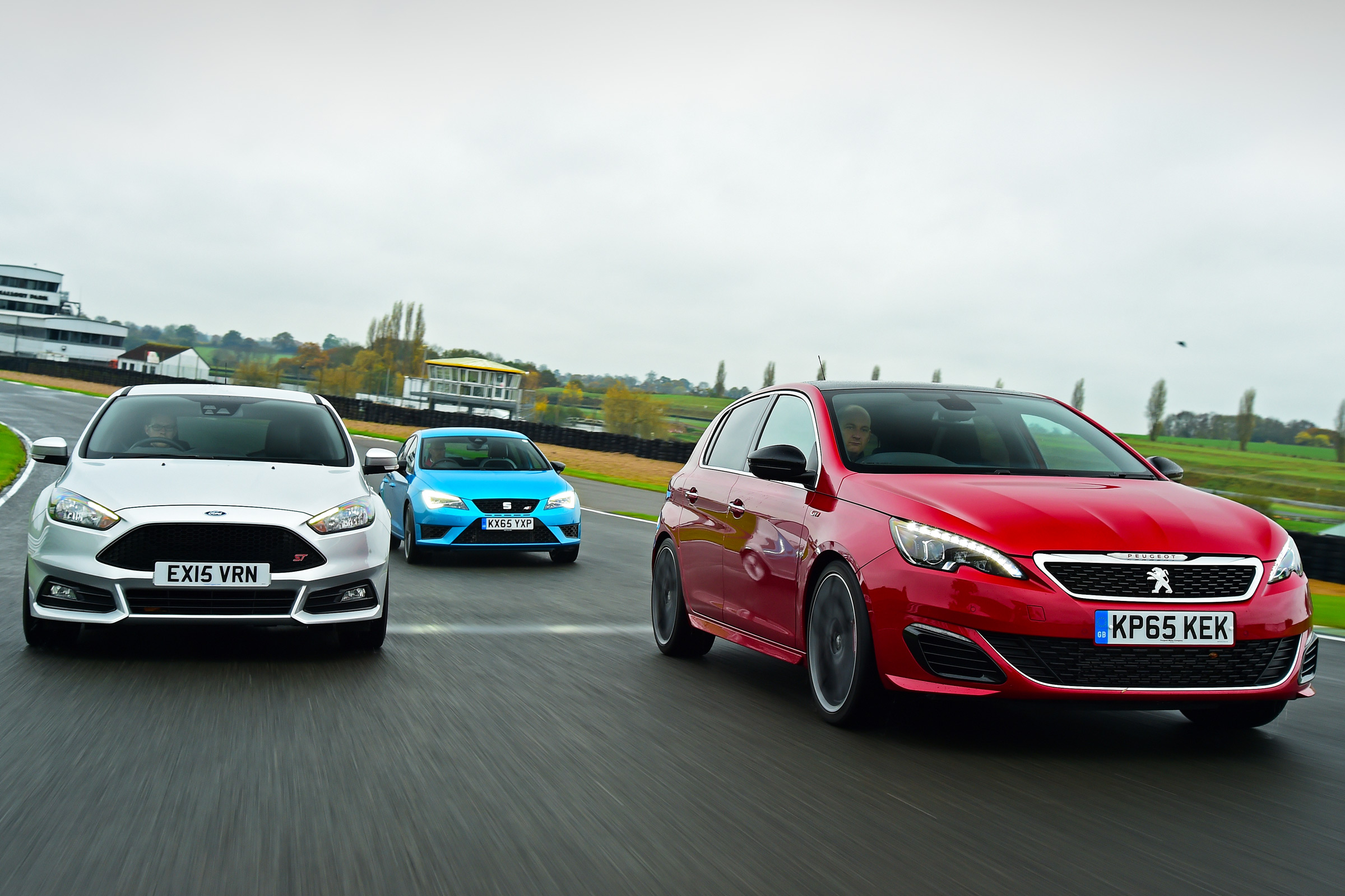 Peugeot 308 GTi vs Ford Focus ST Mountune vs SEAT Leon Cupra