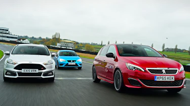 Peugeot 308 GTi vs Ford Focus ST Mountune vs SEAT Leon Cupra