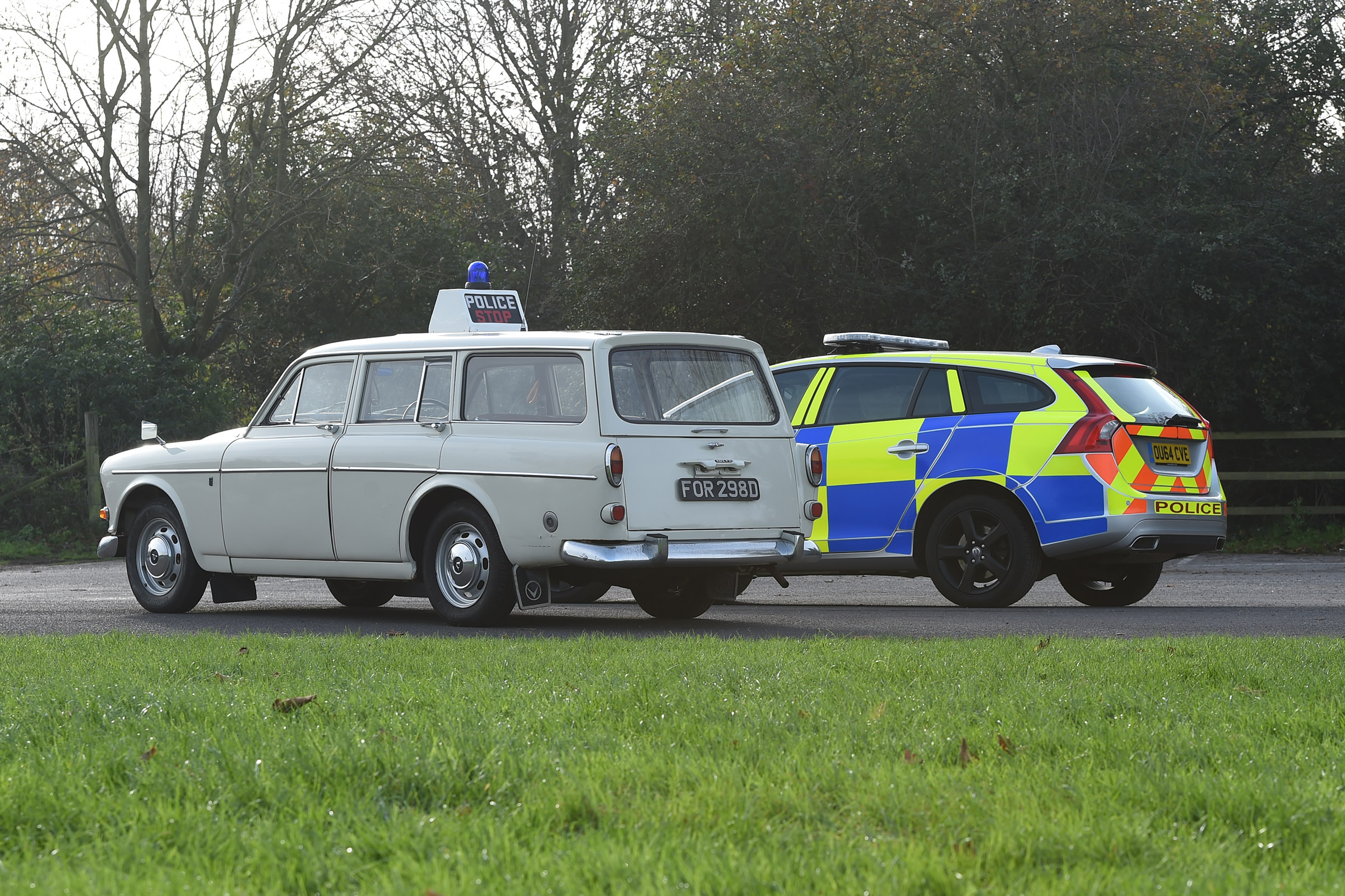 Volvo 121 Amazon and Volvo V60s police cars - rear side