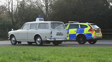 Volvo 121 Amazon and Volvo V60s police cars - rear side