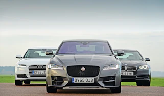 Jaguar XF vs Audi A6 vs BMW 5 Series - group test front