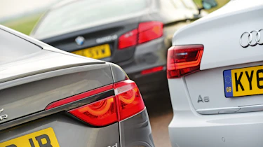 Jaguar XF vs Audi A6 vs BMW 5 Series - group test rear