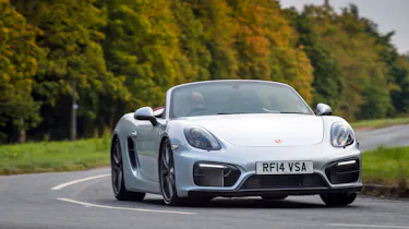 Porsche Boxster - silver front cornering