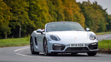 Porsche Boxster - silver front cornering