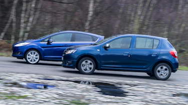 Used Ford Fiesta vs New Dacia Sandero - side