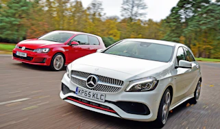 Mercedes A 250 AMG vs Volkswagen Golf GTI - front