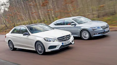 Mercedes E-Class vs Skoda Superb - front