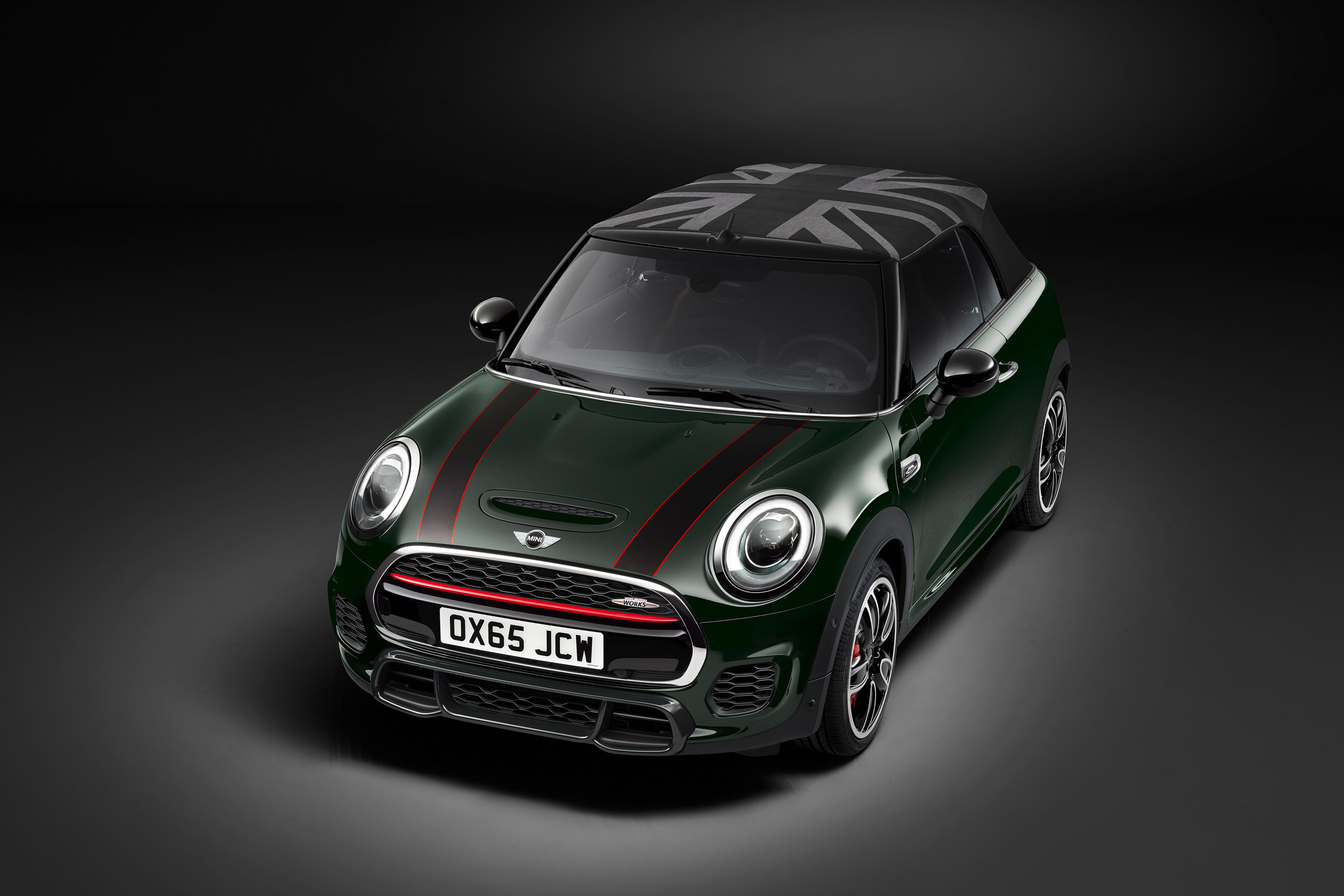 Mini John Cooper Works Convertible 2016 - front quarter roof up