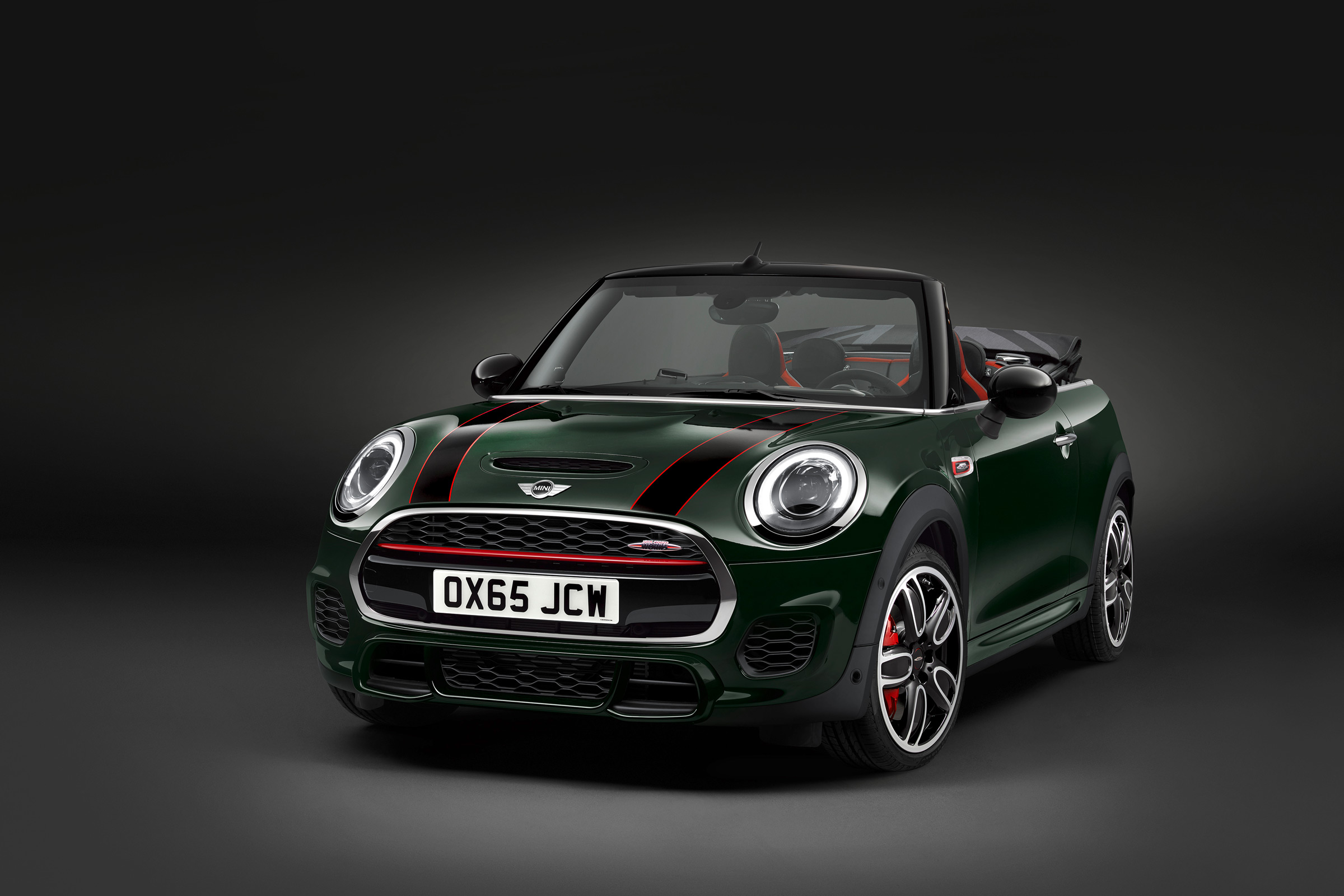Mini John Cooper Works Convertible 2016 - front quarter roof down
