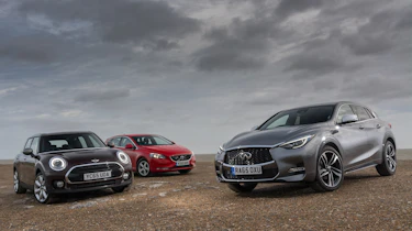 Infiniti Q30 vs MINI Clubman vs Volvo V40 - group test