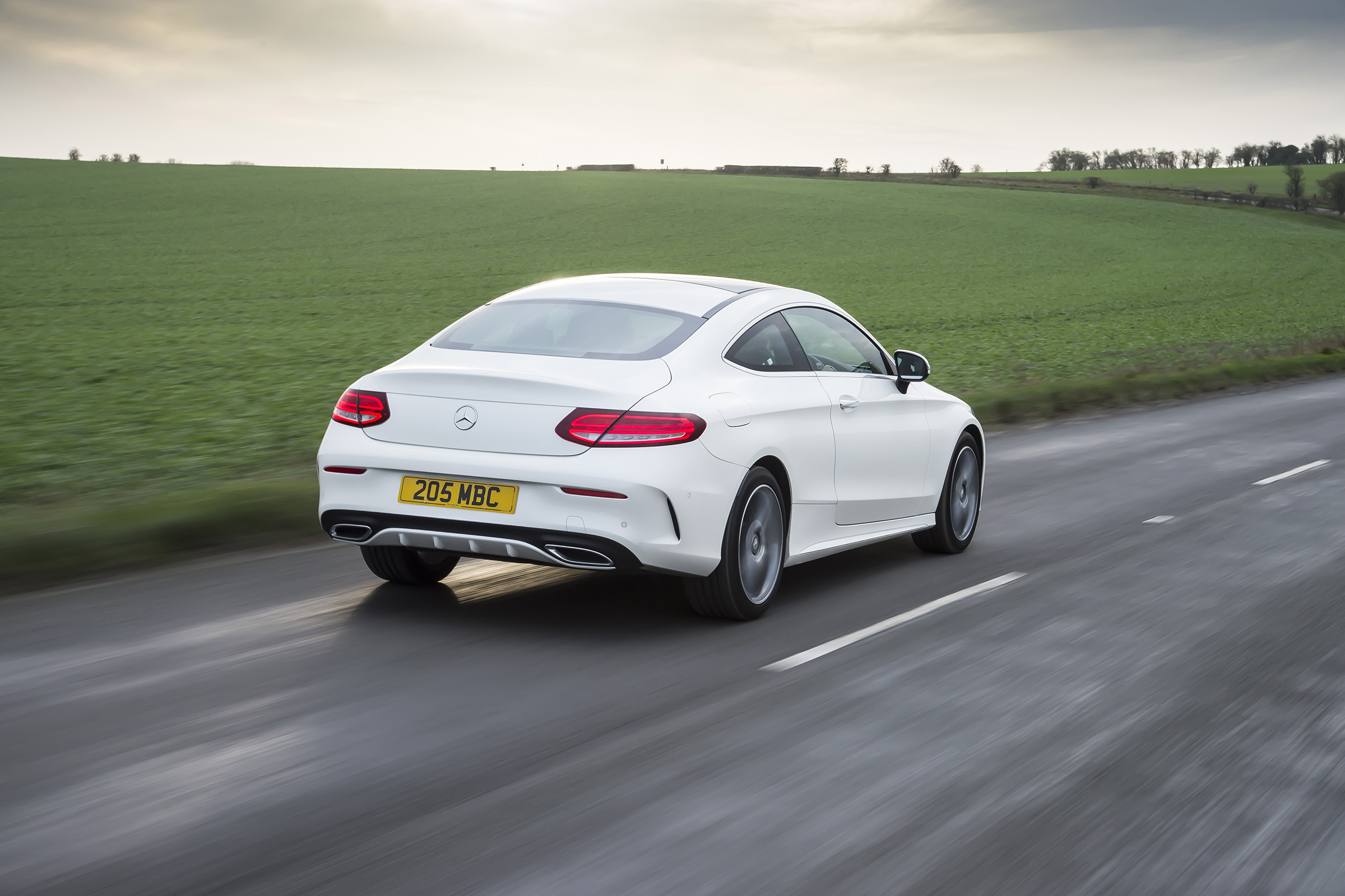 Mercedes C-Class Coupe C250d AMG Line - rear tracking