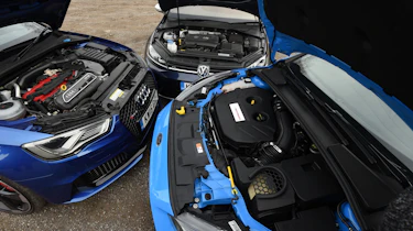 Focus RS vs RS3 vs Golf R - engines