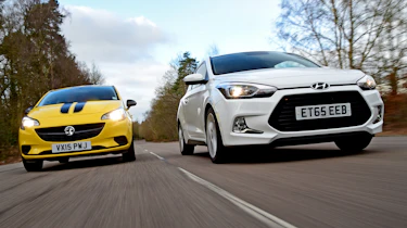 Hyundai i20 Coupe vs Vauxhall Corsa - head-to-head low
