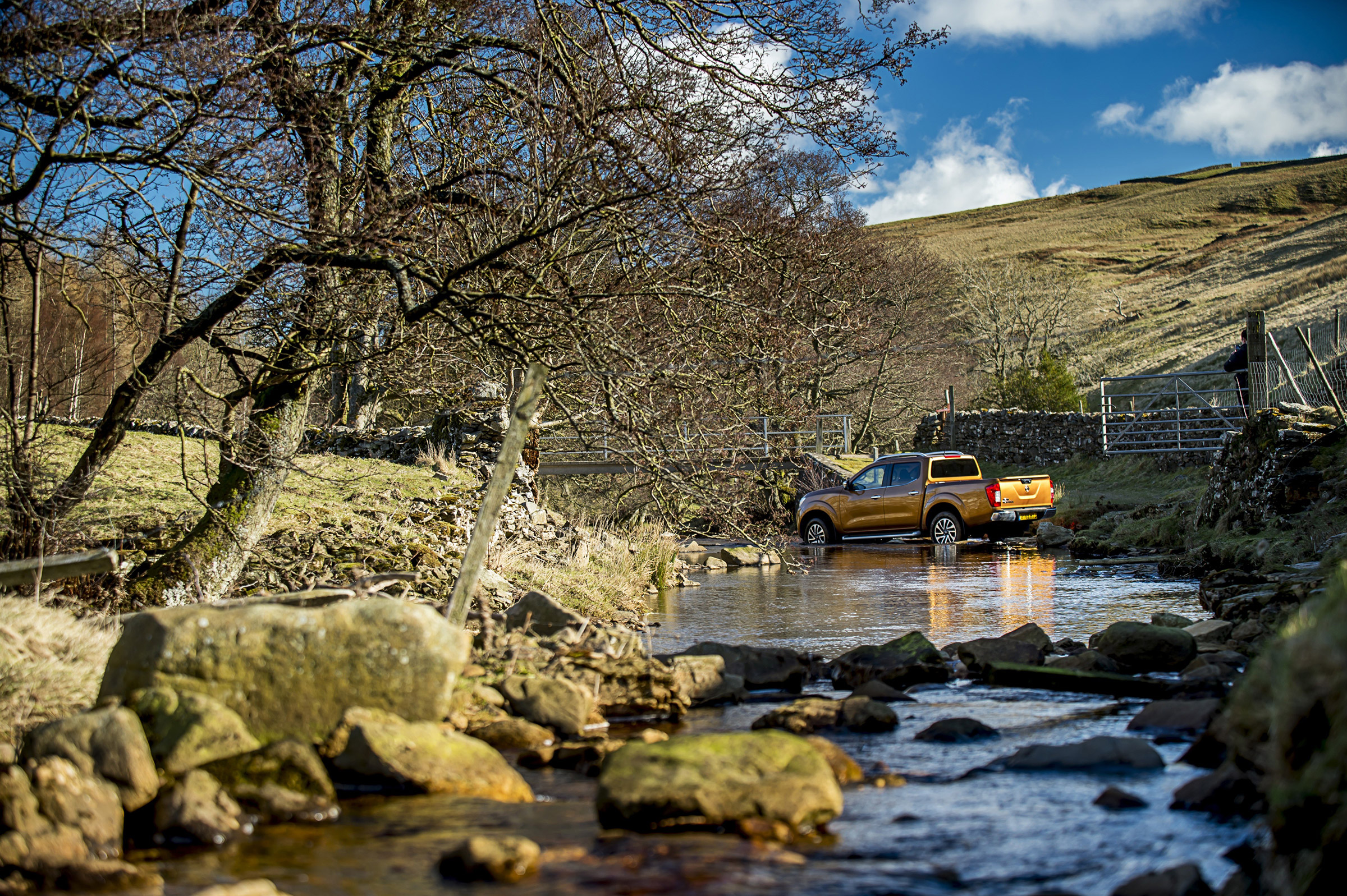 Nissan Navara first UK drive - off road river