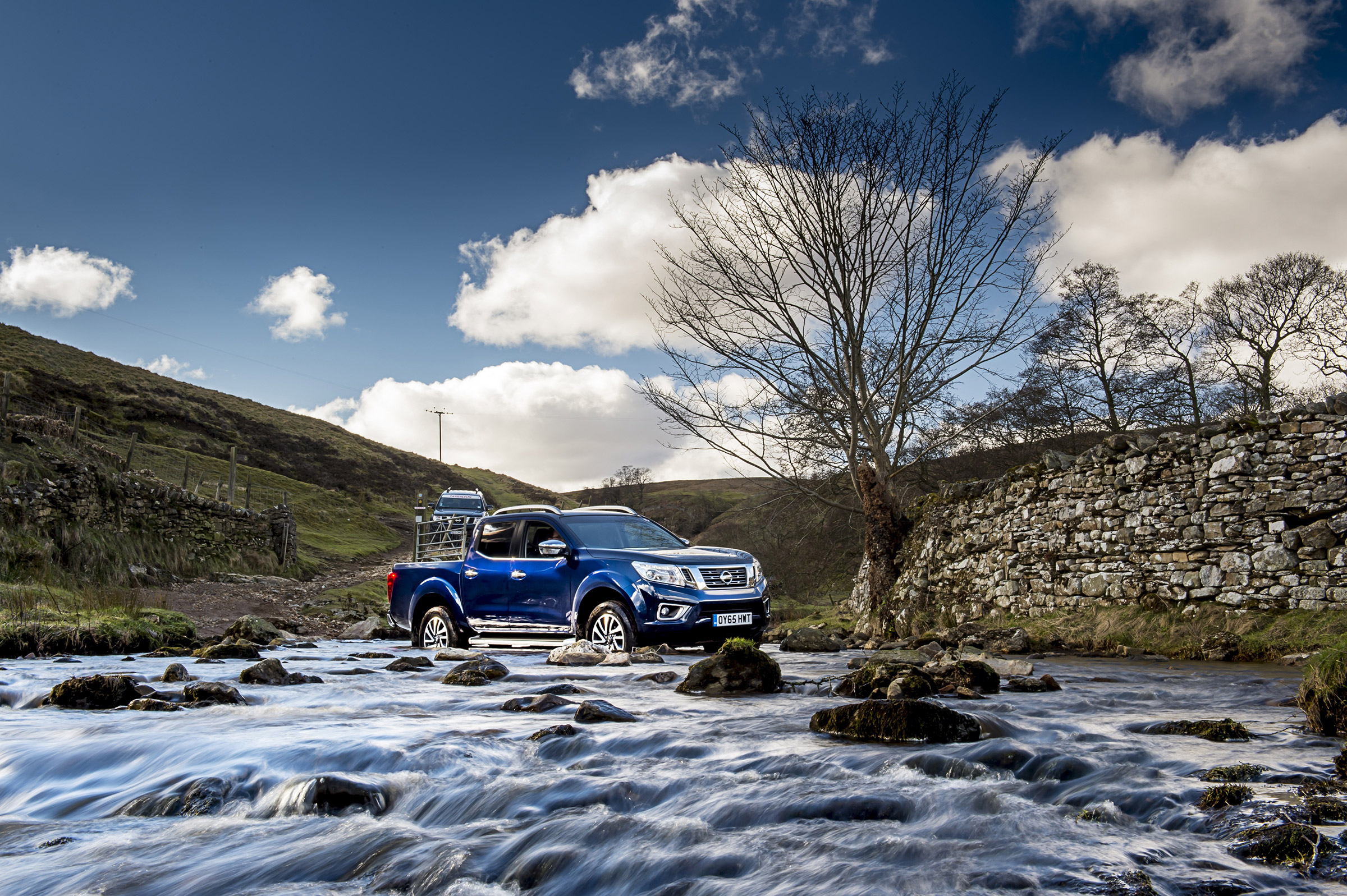 Nissan Navara first UK drive - in river